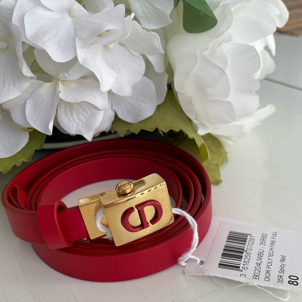 Dior Red Belt Size 80 - Picture 5 of 6
